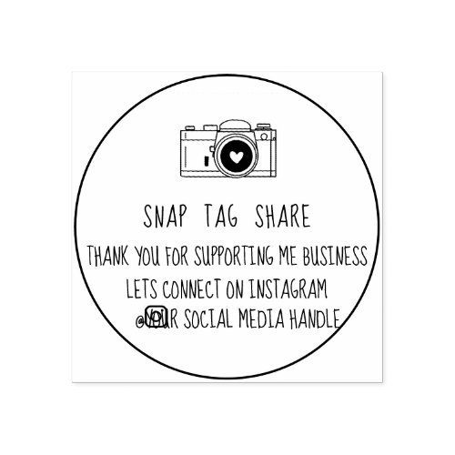 Thank You Snap Tag Share Social Media  Rubber Stamp
