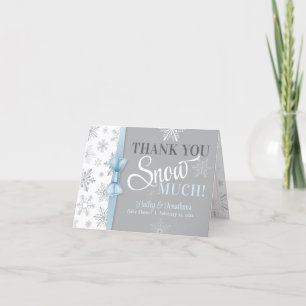 Thank You SNOW Much Baby Blue Snowflake Shower Card