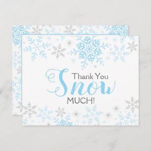 Thank You SNOW Much Blue Baby Boy Shower Note Card