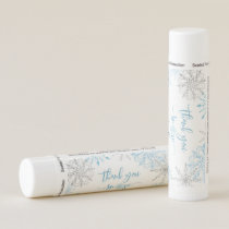 Thank you snow much blue silver snowflakes favors lip balm