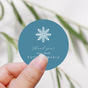 Thank You Snow Much Blue Winter Quinceanera Classic Round Sticker
