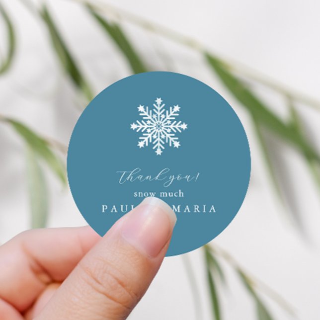 Thank You Snow Much Blue Winter Quinceanera Classic Round Sticker (Creator Uploaded)
