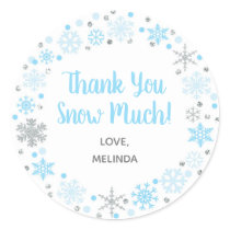 Thank You Snow Much Favor Sticker Blue & Silver