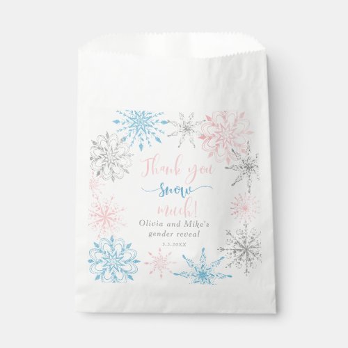 Thank you snow much gender reveal favor bag