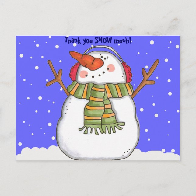 Thank You Snow Much (personalize) Postcard (Front)