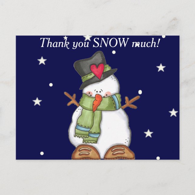 Thank You Snow Much (personalize) Postcard (Front)