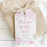 Thank you snow much pink silver snowflakes gift tags<br><div class="desc">Thank you snow much pink silver snowflakes Gift Tags 
Matching items available.</div>