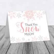 Thank You SNOW Much Pink Winter Baby Shower Note