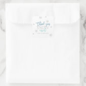 Thank You SNOW Much Silver Blue Square Sticker (Bag)