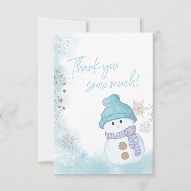 Thank you Snow Much Winter Baby Shower Thank You (Front)