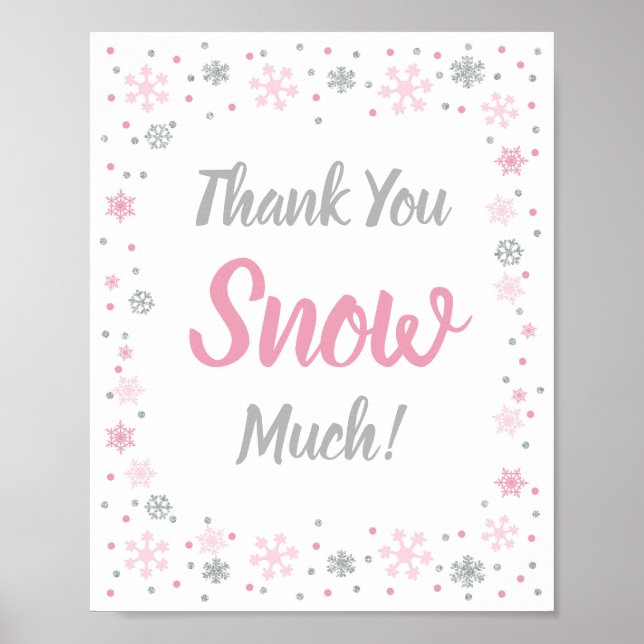 Thank You Snow Much Winter Favor Sign (Front)