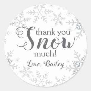 Thank You SNOW Much Winter ONEderland Snowflakes Classic Round Sticker