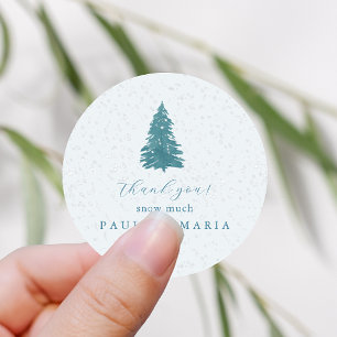 Thank You Snow Much Winter Pine Tree Quinceanera Classic Round Sticker