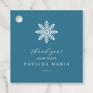 Thank You Snow Much Winter Quinceanera Blue Favor Tags
