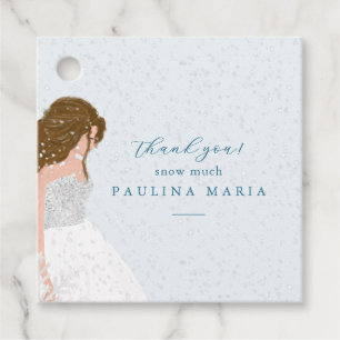 Thank You Snow Much Winter Quinceanera Blue Favor Tags