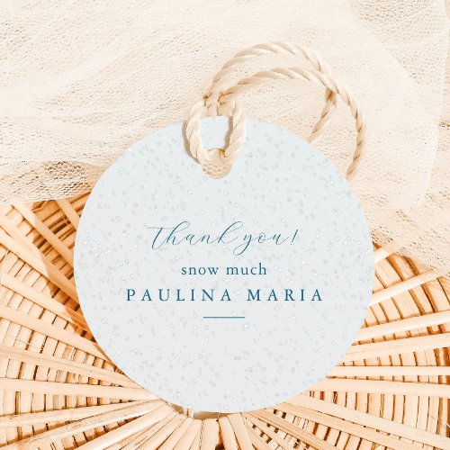 Thank You Snow Much Winter Quinceanera Blue Favor Tags