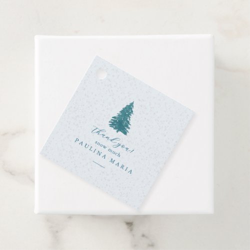 Thank You Snow Much Winter Quinceanera Pine Tree Favor Tags