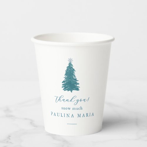 Thank You Snow Much Winter Quinceanera Pine Tree Paper Cups