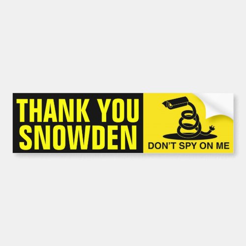 Thank You Snowden Bumper Sticker