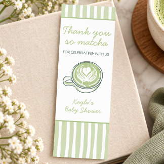 Thank You So Matcha Green Tea Baby Shower Bookmarks