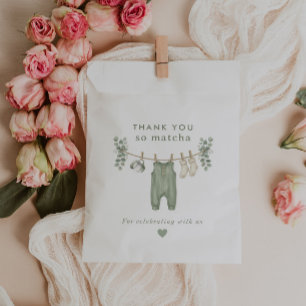 Thank you so matcha sage green baby shower favor bag