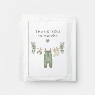 Thank you so Matcha Sage green baby shower Tea Bag Drink Mix