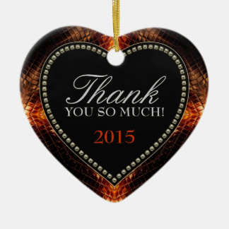 Thank You So Much Firey Heart Ornament