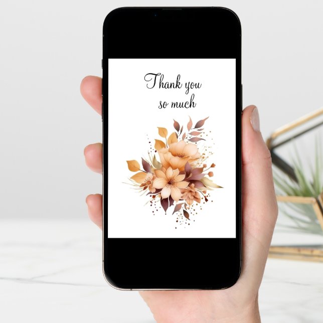 Thank You So Much Floral Folded Greeting Card  (Front Digital)