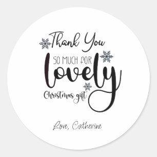 Thank you so much for lovely christmas gift classic round sticker
