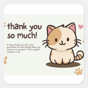 Thank You so Much for purchases  Square Sticker