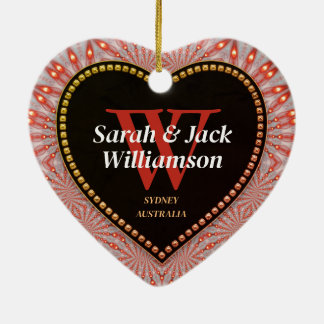 Thank You So Much Glow Fire Heart Ceramic Ornament