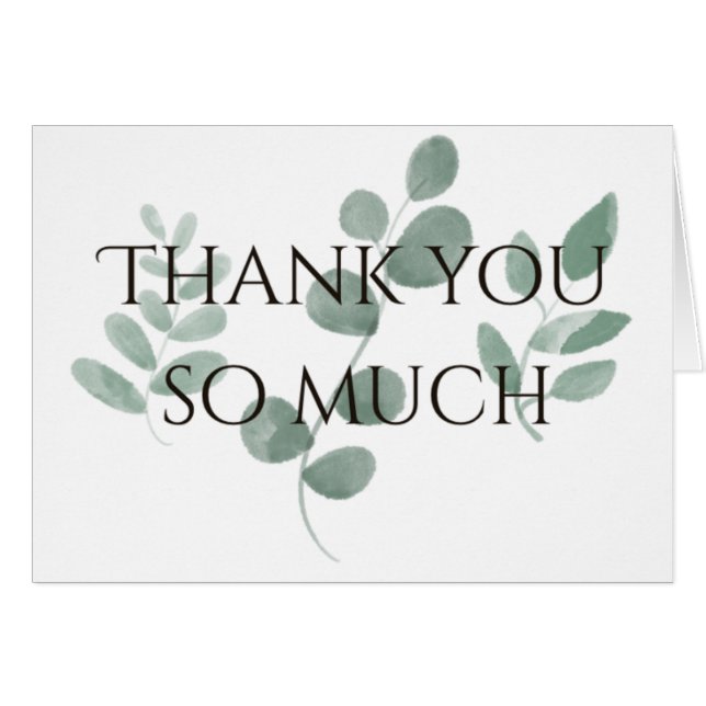 Thank you so much - greenery cards (Front Horizontal)