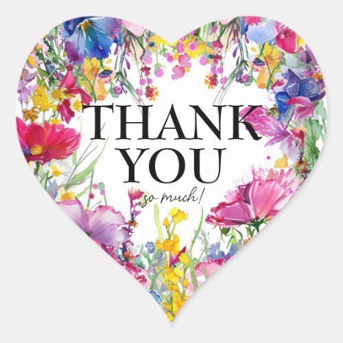 Thank you so much  Meadow Blooms Collection Heart Sticker