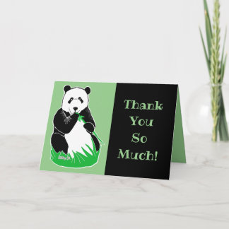 Thank You So Much! Panda Green and Black Greeting Card