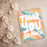 THANK YOU SO MUCH Pastel Rainbow Stripes CUSTOM  Postcard<br><div class="desc">Hand made card for you! Customize with your own text or change the colors. Check my shop for lots more colors and designs or let me know if you'd like something custom!</div>