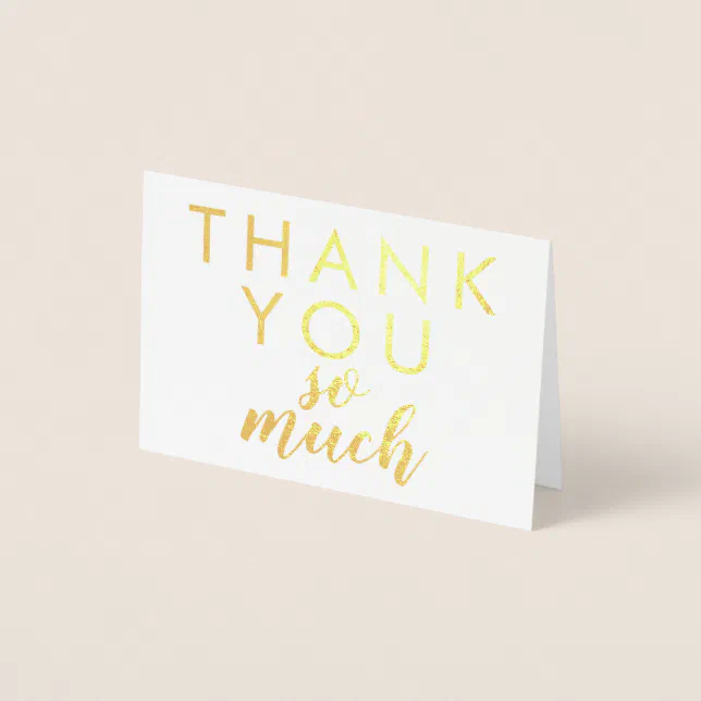 Thank You So Much Real Gold Foil Greeting Card | Zazzle