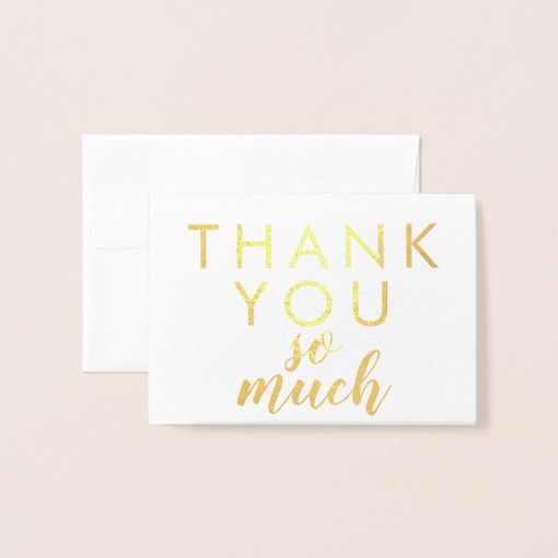 Thank You So Much Real Gold Foil Greeting Card | Zazzle