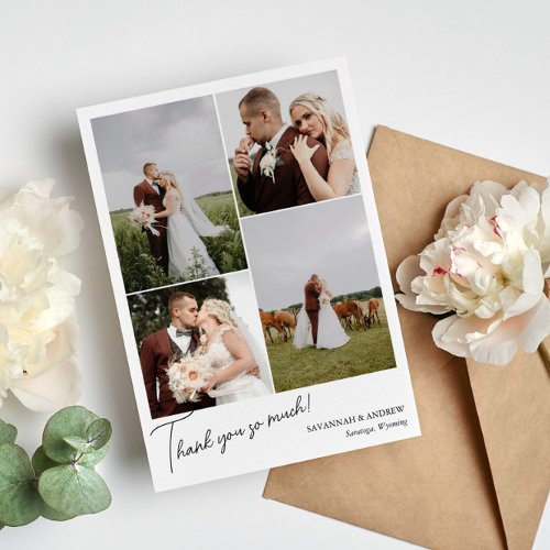 Thank You So Much Romantic 4 Wedding Photo Collage