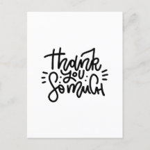 Thank You So Much Typography Postcard
