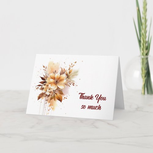 Thank You So Much Wedding Baby Shower Blank Folded Card