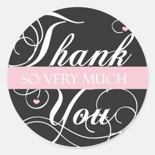 Thank you so very much classic round sticker (Front)