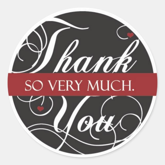 Thank you so very much classic round sticker (Front)