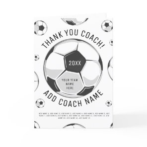 Thank You Soccer Coach Black & White Player Names  Card