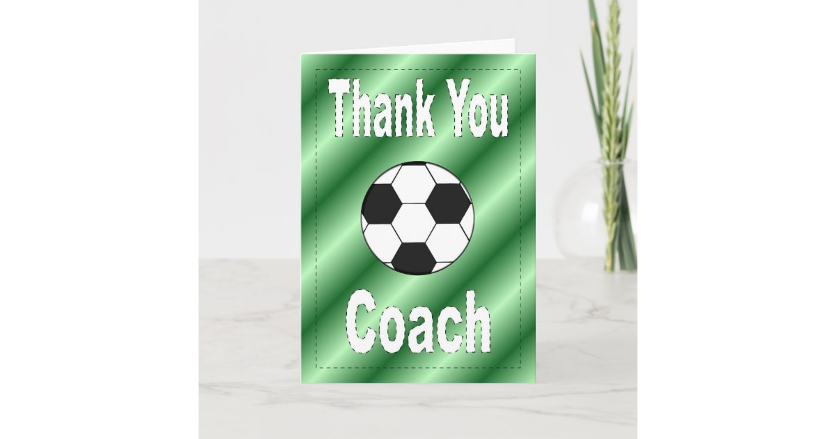 thank you soccer coach card zazzlecom