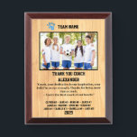 Thank You Soccer Coach Custom photo & Players name Award Plaque<br><div class="desc">A personalized Soccer with the coach and players' names, along with their custom pictures, can serve as a memorable and unique memento for a team. This thoughtful gesture fosters a sense of unity, pride, and camaraderie among team members, while also providing a tangible reminder of their shared experiences and achievements...</div>