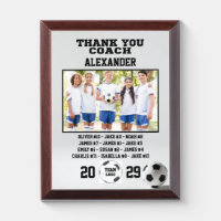 Thank You Soccer Coach Custom photo & Players name