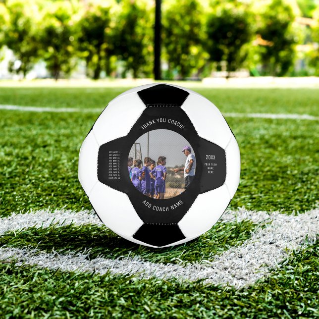 Thank You Soccer Coach Custom Team Photo & Names Soccer Ball (Creator Uploaded)