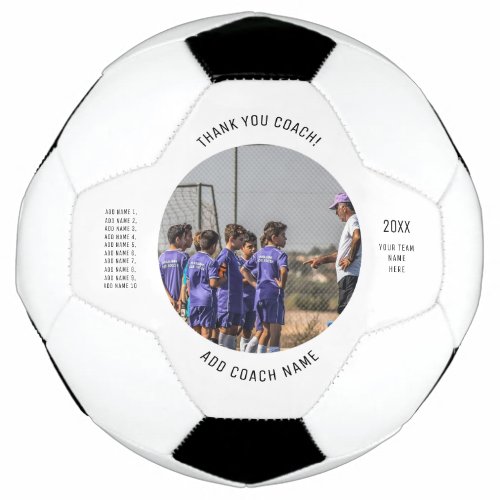 Thank You Soccer Coach Custom Team Photo  Names  Soccer Ball