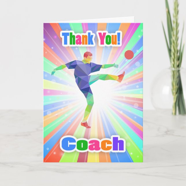 Thank you soccer / football coach, with abstract (Front)