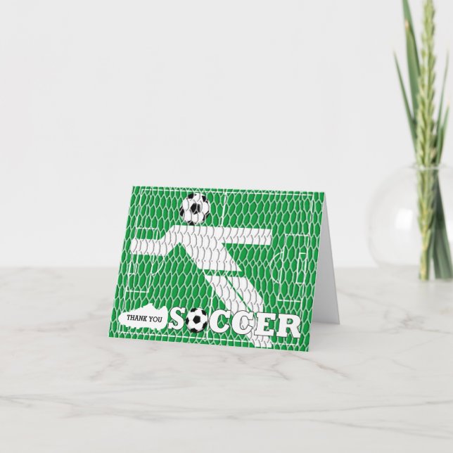 Thank You Soccer Player Greeting Card (Front)